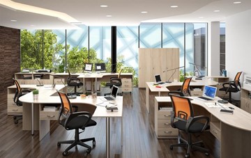 Набор мебели в офис SIMPLE с эргономичными столами и шкафом в Заводоуковске - предосмотр 3